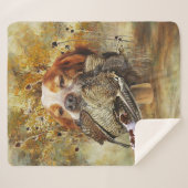 Woodcock jacht met Brittany Spaniel Sherpa Deken (Voorkant (horizontaal))