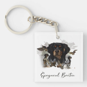 Woodcock jacht met Brittany Spaniel Sleutelhanger