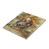 Woodcock jacht met Brittany Spaniel Tegeltje (Zijkant)