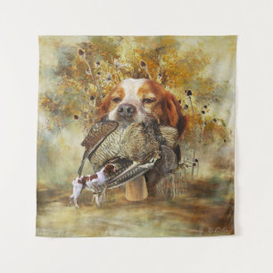 Woodcock jacht met Brittany Spaniel Wandkleed