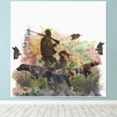 Woodcock jacht met Duitse Shorthaired Pointer T Canvas Afdruk (Insitu (Houten vloer))