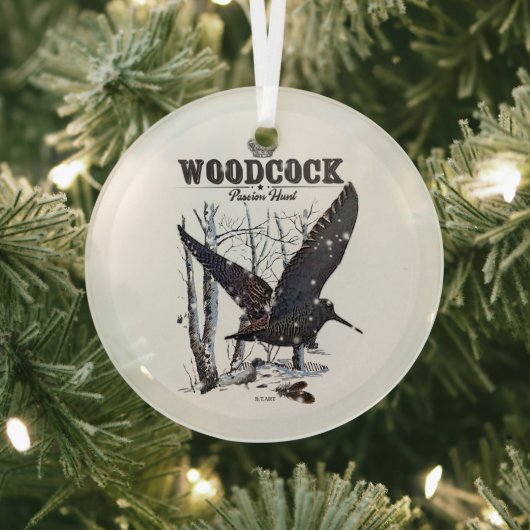 Woodcock - Passion Hunt Glas Ornament (Insitu)