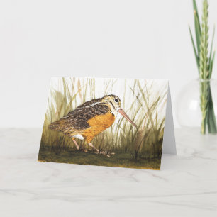 Woodcock Waterverf wenskaart Kaart