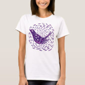 Woodcut Art Bird T-shirt Lino cut art print Bird (Voorkant)