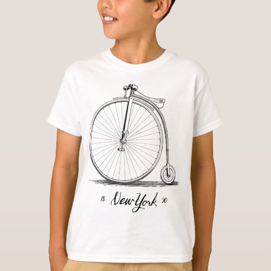 Woodcut  Bicycle T-shirt (Voorkant)