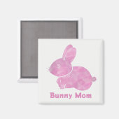 Woodcut Bunny Mom Magneet (Voorkant / Achterkant)