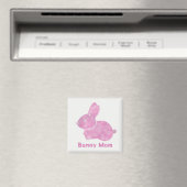 Woodcut Bunny Mom Magneet (Insitu (Vaatwasser))