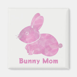Woodcut Bunny Mom Magneet