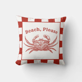 Woodcut Crab, Beach, alsjeblieft, pun Kussen