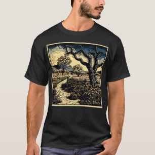 Woodcut Landscape T-shirt
