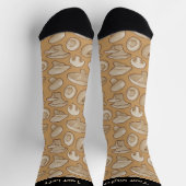 Woodcut Mushrooms Pattern Socks Sokken (Top)