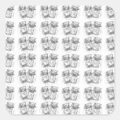 Woodcut Pill Bottles Pattern Sticker (Voorkant)