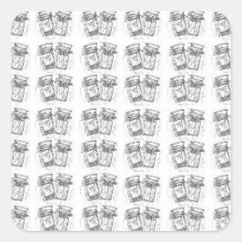 Woodcut Pill Bottles Pattern Sticker