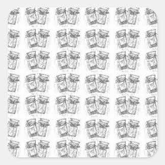 Woodcut Pill Bottles Pattern Sticker