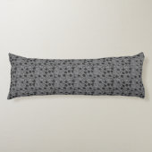 Woodcut Print Pills White op Black Body Pillow Lichaamskussen (Voorkant)