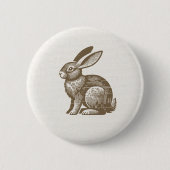 Woodcut Rabbit Button (Voorkant)