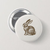 Woodcut Rabbit Button (Voorkant /achterkant)