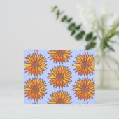 Woodcut Sunflower Pattern Briefkaart (Staand voorkant)