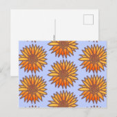 Woodcut Sunflower Pattern Briefkaart (Voorkant / Achterkant)