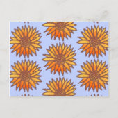 Woodcut Sunflower Pattern Briefkaart (Voorkant)