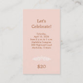 Woodcut Wreath Party Ticket - Ivory (Achterkant)