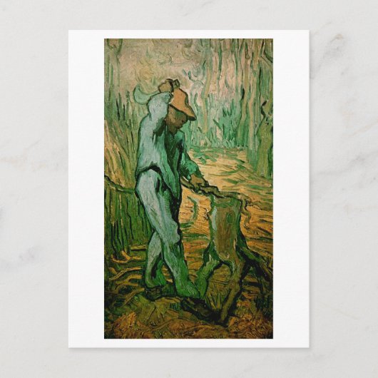 Woodcutter (na Millet) F670 Van Gogh Fine Art Briefkaart (Voorkant)
