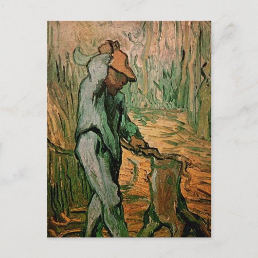 Woodcutter (na Millet) van Vincent van Gogh Briefkaart (Voorkant)
