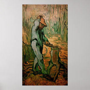 Woodcutter (na Millet) van Vincent van Gogh Poster