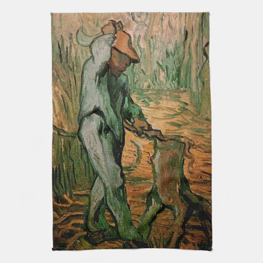 Woodcutter (na Millet) van Vincent van Gogh Theedoek (Verticaal)