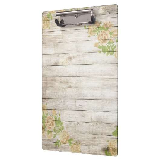  Wooden achtergrond Moderne Gele Rozen Klembord (Links)