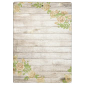  Wooden achtergrond Moderne Gele Rozen Klembord (Achterkant)