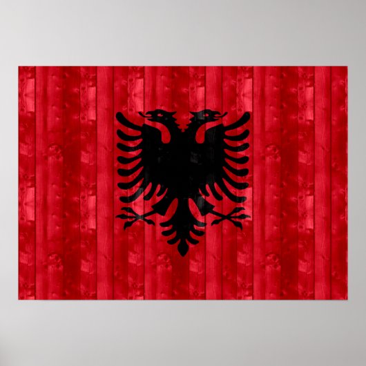 Wooden Albanese vlag Poster (Voorkant)