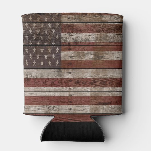 Wooden American Flag Blikjeskoeler (Achterkant)