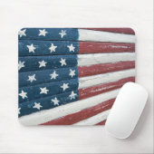 Wooden American Flag Muismat (Met muis)