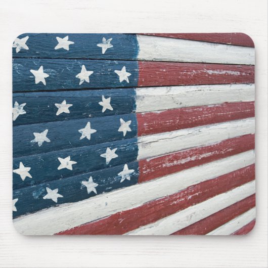 Wooden American Flag Muismat (Voorkant)