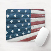 Wooden American Flag Muismat (Met muis)