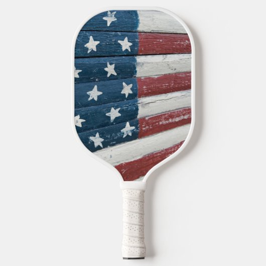 Wooden American Flag Pickleball Paddle (Voorkant)