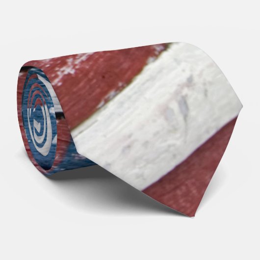 Wooden American Flag Stropdas (Opgerold)
