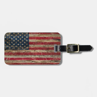 Wooden Amerikaanse vlag Bagagelabel