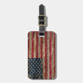 Wooden  Amerikaanse vlag Bagagelabel (Voorkant verticaal)