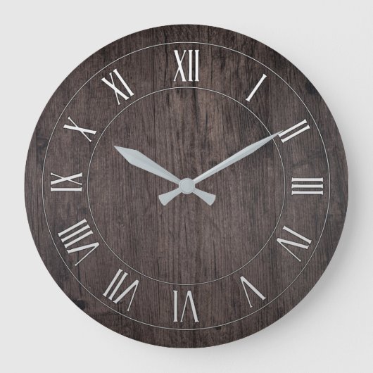 Wooden Antiek Roman Numeral Round Wall Clock Grote Klok (Voorkant)