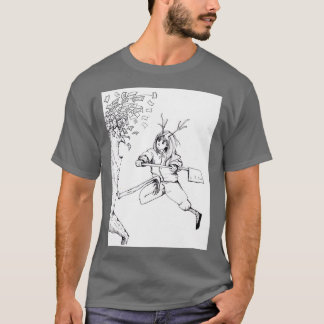 Wooden Antler Girl die de geldboom aanvalt T-shirt