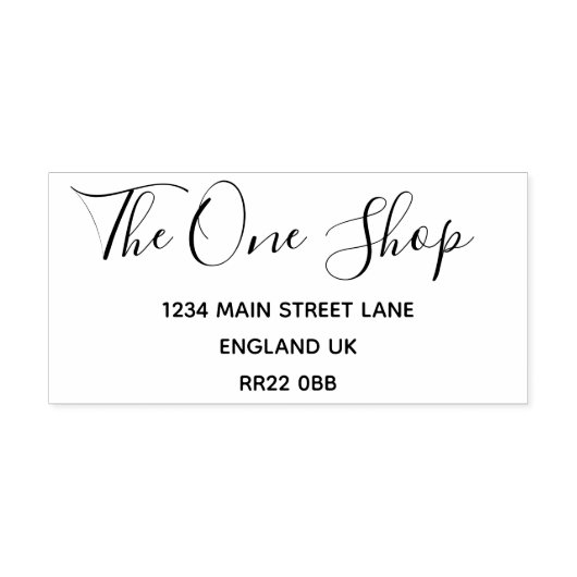 Wooden Art Stamp - Bedrijfsnaam en adres Rubberstempel (Afrduk)