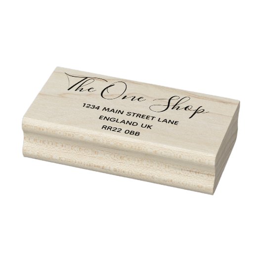 Wooden Art Stamp - Bedrijfsnaam en adres Rubberstempel (Stempel)
