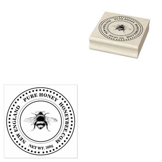 Wooden Art Stamp - Bedrijven Zuivere Honing Rubberstempel (Gestempeld)