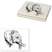 Wooden Art Stamp - Elephant Rubberstempel (Gestempeld)