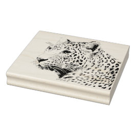 Wooden Art Stamp - Leopard Rubberstempel