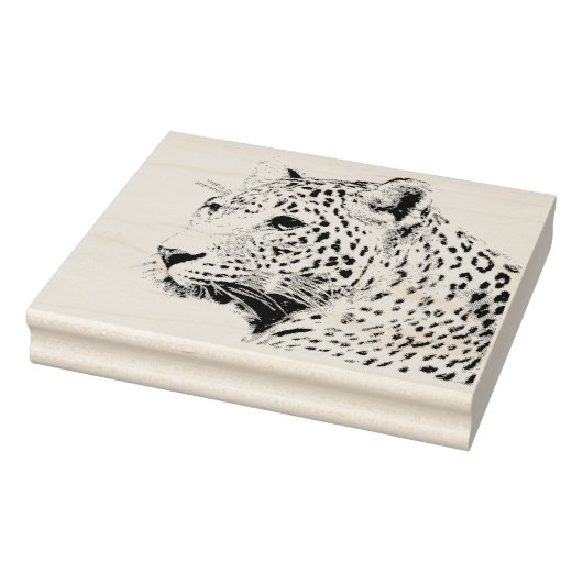 Wooden Art Stamp - Leopard Rubberstempel (Stempel)