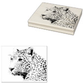 Wooden Art Stamp - Leopard Rubberstempel (Gestempeld)
