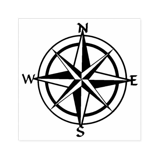Wooden Art Stamp - Nautical Compass Rubberstempel (Afrduk)